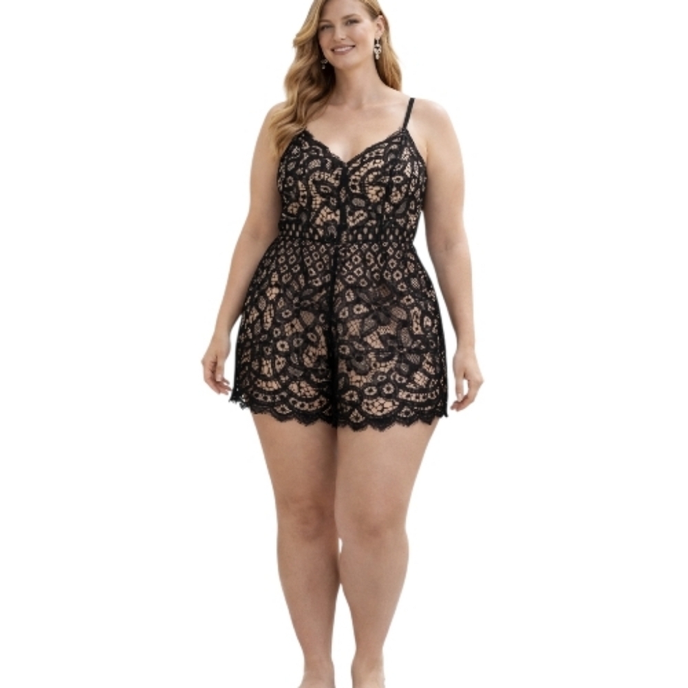 SHEIN Black Lace Chemise